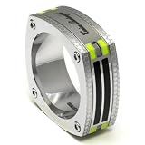 LAMBORGHINI Stainless Steel Ring w/ Green Crystals