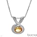 BOMA Elegant and Beautiful Necklace With 1.10ctw Genuine Citrine Made in 925 Sterling silver. Total item weight 6.0g Length 16in - Certificate Available.