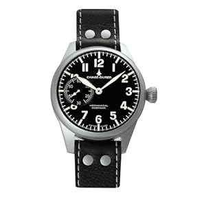 Chase-Durer Men's Warhawk Mechanical Black Dial Vintage Leather Watch #607.1BB-LEA