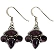 Garnet Gemstone Earrings Sterling Silver Jewelry 2.5 inches