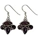 Garnet Gemstone Earrings Sterling Silver Jewelry 2.5 inches