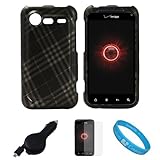 Matte Black with Silver Plaid Design 2 Piece Protective Crystal Hard Shield ....