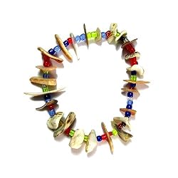 Genuine Polished Shell and Bead Stretch Bracelet