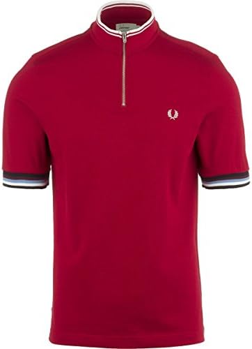 Fred Perry USA Champion Tipped Bradley Shirt - Short Sleeve - Men's Racing Red, XL