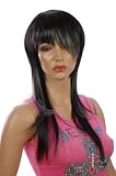 Black Long Layered Wig | Twin Shade Unique Layered Style | Highlighted Blonde Fringe