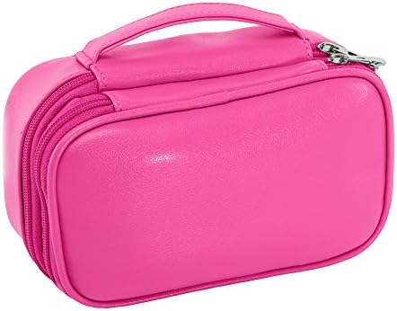 HappyDavid PU Leather Travel Toiletry Bag With Smooth Zipper Women Makeup Bags Travel Storage(rose)