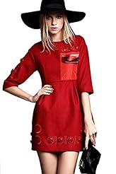 General Print Spring 2015 Bubble Dress Elbow Length Sleeves  Dress