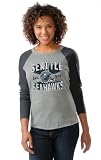 Seattle Seahawks Women's Grey/Navy Tri-Blend Long Sleeve Raglan T-Shirt &Atilde;&cent;&acirc;�&not;&acirc;�� Touch by Alyssa Milano