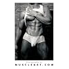 Muscle Man in Underwear. Black & White Art Poster Print. Muscle Art Photography - 22" x 28"
