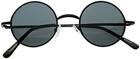 FBrand Small Retro-vintage Style Lennon Round Metal Circle Black Unisex Sunglasses