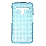 LG Revolution (VS910) Flexible Gel Skin Case - Blue Check