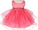 AkiDress Simple Satin Round Neck Sleeveless Organza Layered Baby Dress