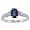 10k White Gold Genuine Blue Sapphire and Diamond Ring (1/8 TDW) - size 5