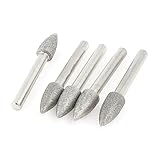 uxcell ダイヤモンドバー　 ダイヤモンドマウントポイント　アロイ製シルバートーン 6mmシャンク径 60mm長さ 5個入り