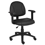 Boss Leather Plus Posture Task Chair with Adj Arms