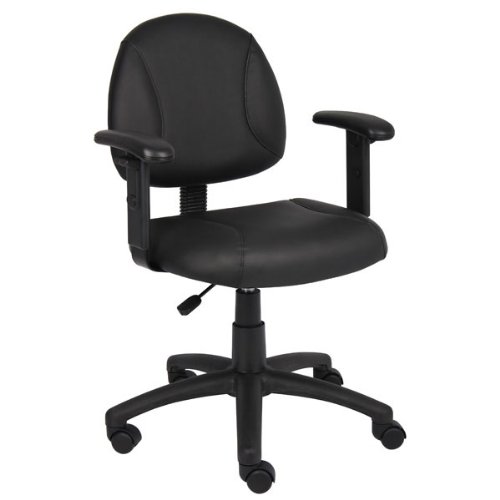 Boss Leather Plus Posture Task Chair with Adj Arms