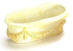Dollhouse Miniature Oval Window Box in Ivory Finish