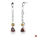 Round Trillion Citrine Garnet Dangling Earrings Sterling Silver