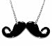 Schnurrbart Kette Mustache Umhänger Moustache Bart schwarz - mit ca. 70cm Kette - Party Beard
