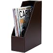 Genuine Dark Brown Bonded Leather Magazine Rack