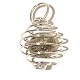 Pyrite Pendant 02 Silver Cage Nugget Stone Crystal Rock Tumbled Spiral 1.2