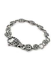 Twisted Blade Intricate Round Link Bracelet 9 Inch