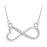 Sterling Silver, Diamond Infinity Pendant with Chain (0.05 cttw)