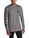 Caterpillar Men's Trademark Banner Long Sleeve Tee Shirts with Center Back Neck Wire Management Loop and CAT Logo, Dark Heather Grey, Large Tall
