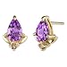 Jewelry : Lavish and Graceful 0.75 cts Amethyst Diamond Earrings 14Kt Yellow Gold