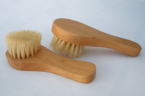 Pamper Your Soul ! 2 pcs/Set 100% Pure Boar Bristle Facial Brush,Beautiful Natural Wood w/100% Pure Boar Bristle, hand-Held Shaped w/ Pure Boar Bristle, Easy to Hold, 1.75"W x 4"L , Set 2 pcs,Super Saving The Most Elegant Facial Brush .