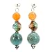 Blue Agate Gemstone and Czech Glass Dangle Post Earrings with Bali Sterling Silver Accents Beads, #7477