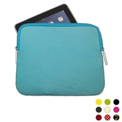 iPad Sleeve (Tasche) aus Neopren (turquoise) mit abnehmbarer Trageschlaufe/Schl�sselanh�nger - stylishe Oberfl�che im Waffeldesign und edle Geschenkidee
