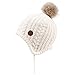 SOMALER Toddler Kids Winter Ear Flap Beanie Hat Boy Girl Fur Pompom Knit Hats