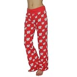 Womens NCAA Wisconsin Badgers Comfortable Cotton Sleepwear / Pajama Pants - Red
