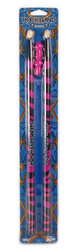 Rockband Rubber Tip Drum Sticks - Pink Zebra