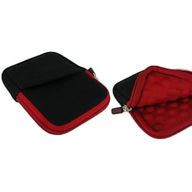 rooCASE Super Bubble Neoprene (Red / Black) Sleeve Case for Flip Video Camcorder
