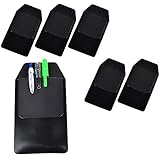 KLOUD City&reg; 6 Pcs Black Vinyl Pocket Protector for Pen Leaks
