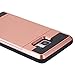 Galaxy Note 7 Case, Pandawell Slim Fit Dual Layer Protective Shock Absorbing with Card Slot Holder Wallet Case Cover for Samsung Galaxy Note 7 - Rose Gold
