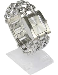 Unisex Luxury Quartz Analog Super Watch Wristwatch Stainless Steel Top New Silver