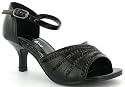 Platino "Jade" Girls Heeled Party Sandals - Black (Patent)