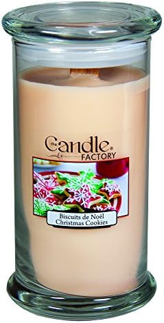 The Candle Factory Large 15-Ounce Jar WoodWick Crackling Candle, Christmas Cookies