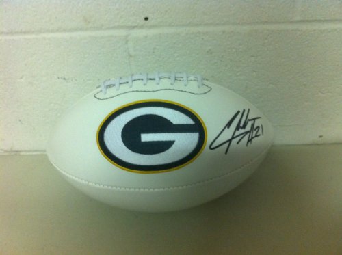 CHARLES WOODSON SIGNED AUTOGRAPHED GREEN BAY PACKERS LOGO FOOTBALL W/ HOLOGRAM + COA