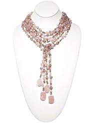 HinsonGayle "Kiera" Handcrafted 2-Strand Naturally Pink Cultured Pearl Lariat Necklace (Glamour Collection)