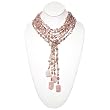 HinsonGayle "Kiera" Double Strand Naturally Pink Cultured Pearl Lariat Necklace (Glamour Collection)