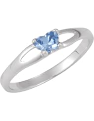 10k White Gold December CZ Birthstone Butterfly Ring, Size 3