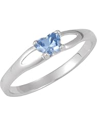 10k White Gold September CZ Birthstone Butterfly Ring, Size 3