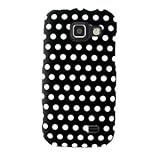 Hard Snap-on Shield With WHITE BLACK POLKA DOTS Design RUBBERIZED Faceplate ....