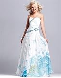 Blue Floral Print Gown