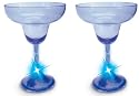 Buztronics 4 Pack Blue Light Up 6-Ounce Margarita Glasses