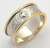 Gents 14K Medium Two Tone An Rí Wedding Band - Made in Ireland